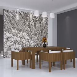 Planete Discount PD13998-200-154, Papier peint non tissé, Noir, Blanc, Noir Et Blanc, prairie (noir et blanc), 2000 mm, 50 cm
