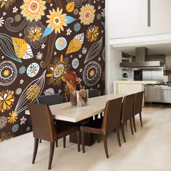 Planete Discount PD14000-400-309, Papier peint non tissé, Multicolore, Colorful, Fleurs transparentes, 4000 mm, 50 cm
