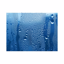 Papier peint intissé Fonds et Dessins Gouttes d'eau sur verre bleu - PD14002-400-309