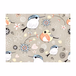 Papier peint intissé Pour enfants Oiseaux sur fond rose - PD14651-400-309