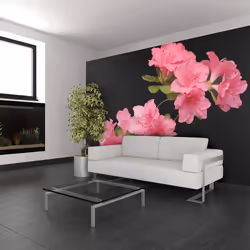 Planete Discount PD13595-350-270, Papier peint non tissé, Noir, Vert, Rose, Rose, Vert, Noir, 120 g/m², Azalea in Black, 3500 ...