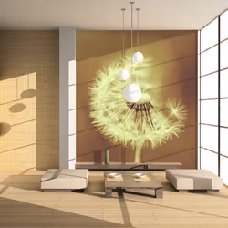 Planete Discount PD13596-250-193, Papier peint non tissé, 120 g/m², pissenlit (sépia), 2500 mm, 50 cm, 1930 mm