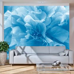 Planete Discount PD13597-400-309, Papier peint non tissé, Turquoise, Blanc, Blanc, Turquoise, 120 g/m², Blue azalea, 4000 mm