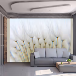 Planete Discount PD13598-350-270, Papier peint non tissé, Beige, Bleu, Blanc, Beige, Blanc, Azuré, 120 g/m², Forêt de pissenl ...