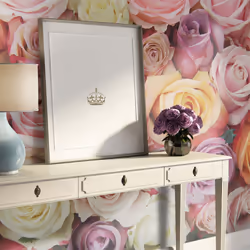 Planete Discount PD13607-350-270, Papier peint non tissé, Multicolore, Colorful, 120 g/m², Pastel roses, 3500 mm