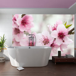Papier peint intissé Fleurs Cerisier en fleurs avec petites fleurs roses - PD13637-400-309