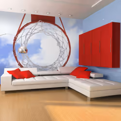 Planete Discount PD14170-400-309, Papier peint non tissé, Bleu, Rouge, Blanc, Blanc, Azuré, Rouge, 120 g/m², Basketball, 4000 ...