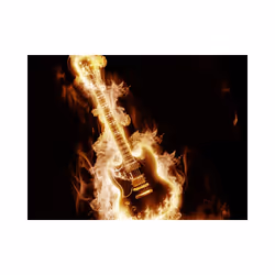 Papier peint intissé Hobby Guitare en flammes - PD14171-400-309