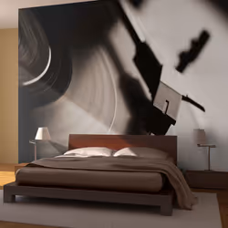 Planete Discount PD14178-400-309, Papier peint non tissé, 120 g/m², Gramophone et disque vinyle, 4000 mm, 50 cm, 3090 mm