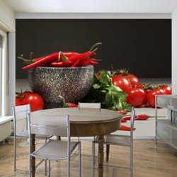 Papier peint intissé Motifs de cuisine Tomates et piments rouges - PD14218-400-309