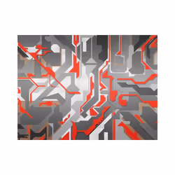 Planete Discount PD13170-250-193 papier-peint Papier peint non tissé Gris, Rouge, Blanc