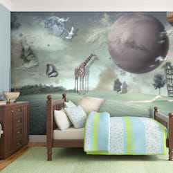 Planete Discount PD13428-250-193 papier-peint Papier peint non tissé Bleu, Crème, Vert, Gris