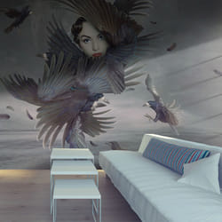 Papier peint intissé Personnes Couverte de plumes - PD14607-400-309