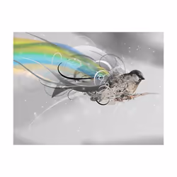 Planete Discount PD13179-250-193 papier-peint Papier peint non tissé Bleu, Gris, Jaune