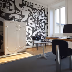 Planete Discount PD14768-400-309, Papier peint non tissé, Noir, Blanc, Noir Et Blanc, 120 g/m², Virgules, 4000 mm
