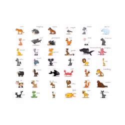 Papier peint intissé Pour enfants Learning by playing (animals) - PD14653-400-309