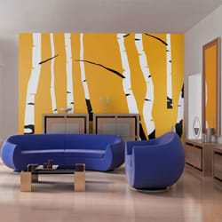 Papier peint intissé Abstractions Birches on the orange background - PD13184-400-309