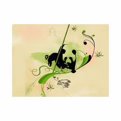 Papier peint intissé Animaux Panda dans la forêt de bambous - PD13301-400-309