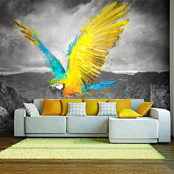 Planete Discount PD13305-300-231 papier-peint Papier peint non tissé Gris, Turquoise, Blanc, Jaune