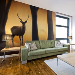 Planete Discount PD13306-350-270, Papier peint non tissé, Orange, Orange, 120 g/m², Deer in his natural habitat, 3500 mm
