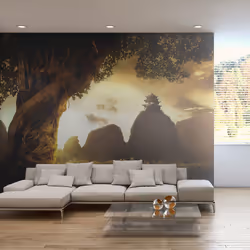 Planete Discount PD13437-400-309, Papier peint non tissé, Beige, Vert, Vert, Beige, 120 g/m², Mysterious China, 4000 mm