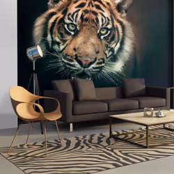 Planete Discount PD13310-400-309, Papier peint non tissé, Noir, Orange, Blanc, Noir, Blanc, Orange, 120 g/m², Tigre du Bengal ...