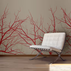 Planete Discount PD14488-400-309, Papier peint non tissé, Gris, Rouge, Rouge, Gris, 120 g/m², Red-hot branches, 4000 mm