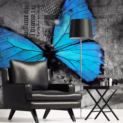 Planete Discount PD13315-350-270, Papier peint non tissé, Bleu, Gris, Gris, Bleu, 120 g/m², Alated, 3500 mm