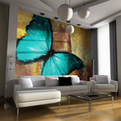 Planete Discount PD13316-350-270 papier-peint Papier peint non tissé Beige, Turquoise