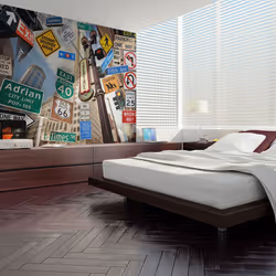 Planete Discount PD14934-400-309, Papier peint non tissé, Multicolore, Colorful, 120 g/m², New York signposts, 4000 mm