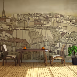 Planete Discount PD14939-350-270, Papier peint non tissé, 120 g/m², Good bye Paris!, 3500 mm, 50 cm, 2700 mm