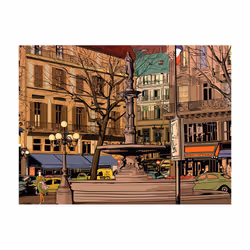 Papier peint intissé Ville et Architecture Walk through the French square - PD14945-400-309