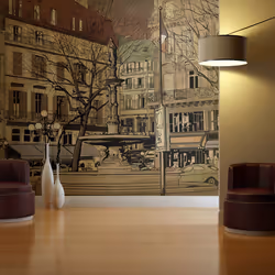 Planete Discount PD14946-400-309, Papier peint non tissé, 120 g/m², Parisian fountain, 4000 mm, 50 cm, 3090 mm