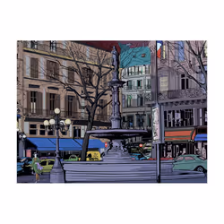 Planete Discount PD14947-250-193 papier-peint Papier peint non tissé Beige, Bleu, Gris, Turquoise