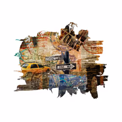 Papier peint intissé Street art New York collage - PD14705-400-309