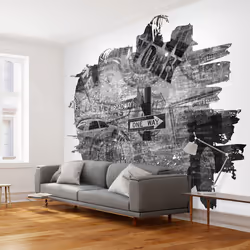 Planete Discount PD14706-250-193, Papier peint non tissé, Noir, Blanc, Noir Et Blanc, 120 g/m², Black-and-white New York coll ...