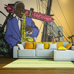 Papier peint intissé Hobby Saxophonist in New York - PD14185-400-309