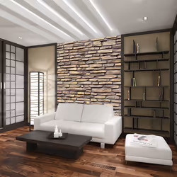 Planete Discount PD14014-250-193, Papier peint non tissé, Beige, Beige, Stone - stylish design, 2500 mm, 50 cm