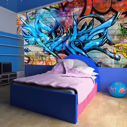 Planete Discount PD14710-350-270, Papier peint non tissé, Multicolore, Colorful, 120 g/m², Art crime, 3500 mm