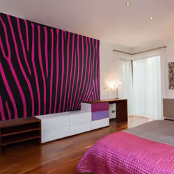 Planete Discount PD14015-400-309, Papier peint non tissé, Noir, Violet, Violet, Noir, Zebra pattern (violet), 4000 mm, 50 cm