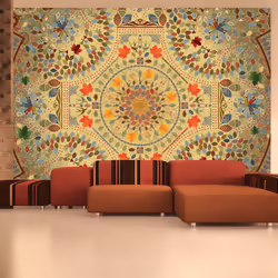 Planete Discount PD14019-300-231, Papier peint non tissé, Beige, Bleu, Orange, Jaune, Beige, Azuré, Jaune, Orange, Royal desi ...