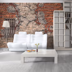 Planete Discount PD14714-400-309, Papier peint non tissé, Beige, Gris, Rouge, Beige, Gris, Rouge, 120 g/m², Break the wall, 4 ...