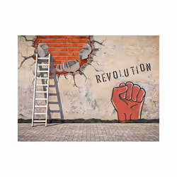 Papier peint intissé Street art La main invisible de la révolution - PD14715-400-309
