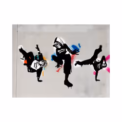 Papier peint intissé Street art Monkey dance - street art - PD14716-400-309