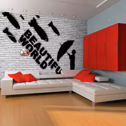 Planete Discount PD14717-400-309, Papier peint non tissé, Noir, Rouge, Blanc, Blanc, Rouge, Noir, 120 g/m², Beautiful World,  ...