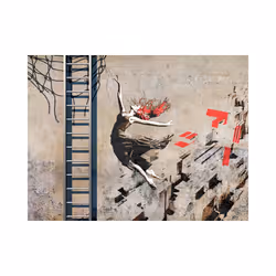 Planete Discount PD14718-350-270 papier-peint Papier peint non tissé Noir, Crème, Gris, Rouge