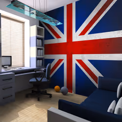 Planete Discount PD14029-400-309, Papier peint non tissé, Bleu, Rouge, Blanc, Bleu, Blanc, Rouge, Union Jack, 4000 mm, 50 cm