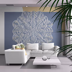 Planete Discount PD14031-400-309, Papier peint non tissé, Bleu, Rose, Blanc, Blanc, Rose, Bleu, Ornement blanc, 4000 mm, 50 c ...