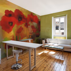 Planete Discount PD13651-400-309, Papier peint non tissé, Multicolore, Colorful, 120 g/m², Poppies in warm tone, 4000 mm