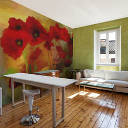 Papier peint intissé Fleurs Poppies in warm tone - PD13651-400-309